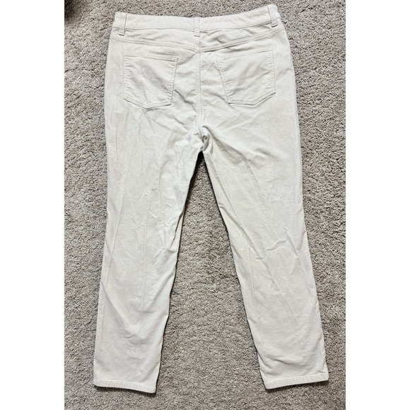Talbots Simply Flattering High Waist Corduroy Straight Leg Pants 14 Cream (B7) - Picture 3 of 9